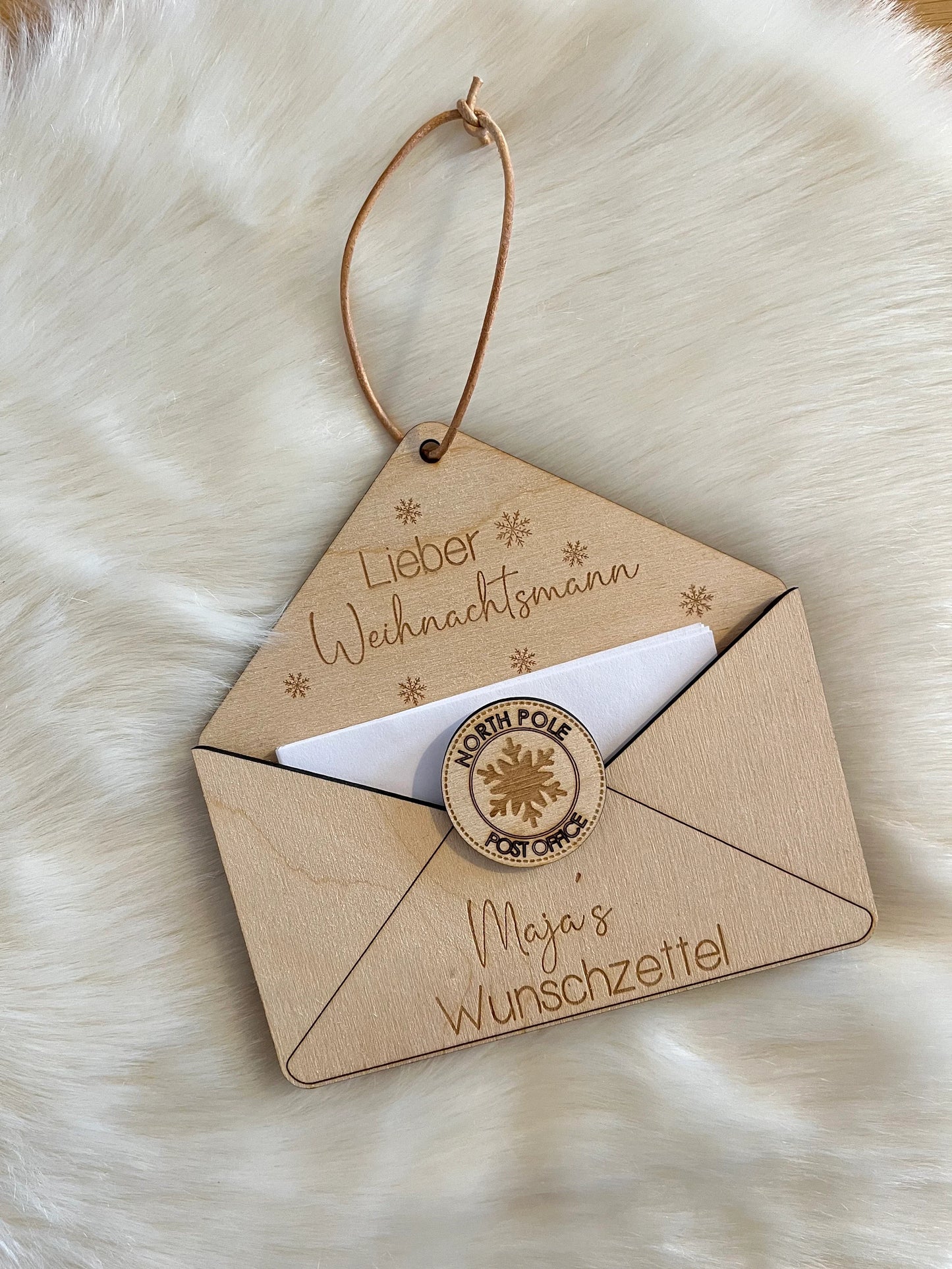 personalisierter Briefumschlag für Wunschzettel an den Weihnachtsmann / Wunschzettel Weihnachten / Weihnachtsbrief / Wunschliste