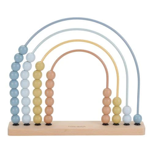 🌈 Little Dutch – Regenbogen-Abakus Blau Forest Friends | Holz-Lernspielzeug für Kleinkinder