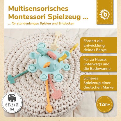 Silikon Activity Planet „Eucalyptus“ – Montessori Spielzeug für kleine Entdecke