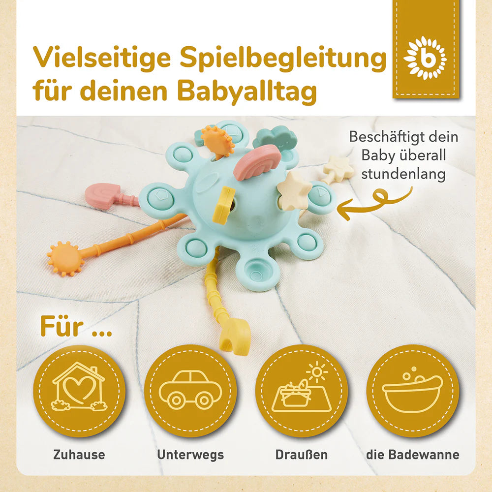 Silikon Activity Planet „Eucalyptus“ – Montessori Spielzeug für kleine Entdecke