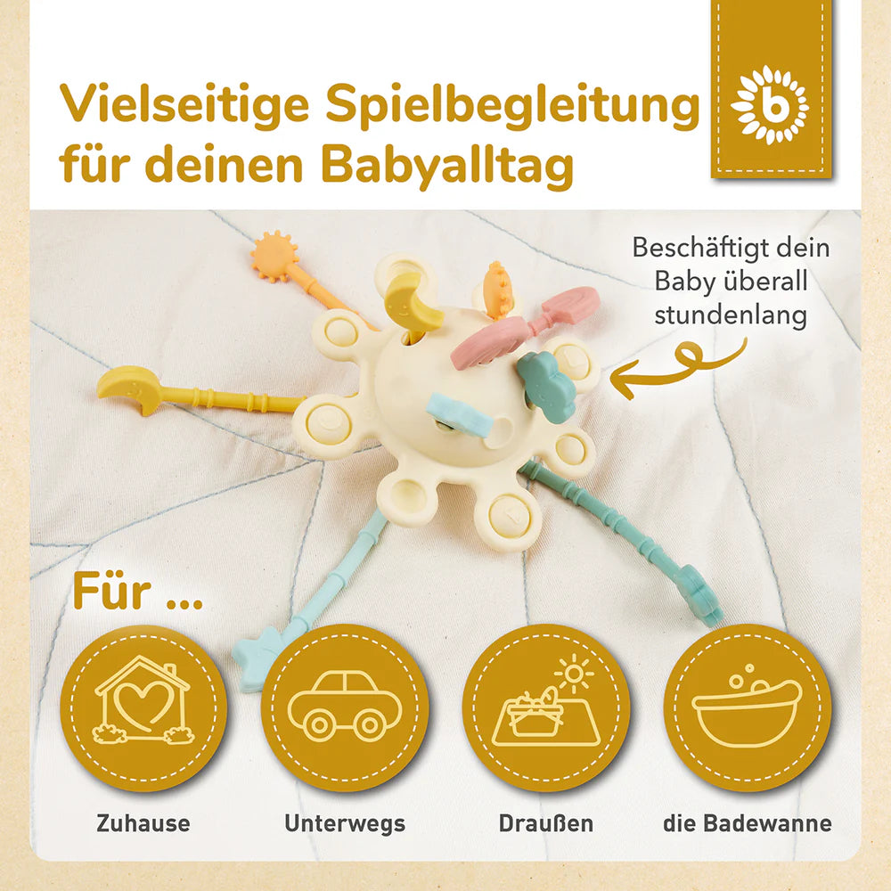 Silikon Activity Planet „Banana“ – Montessori Spielzeug für kleine Entdecker