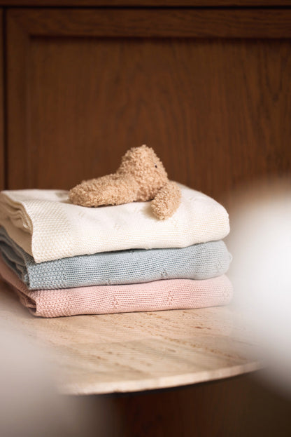 Jollein – Decke Cosy Knit | Strickdecke aus Baumwolle für Babys in wild rose