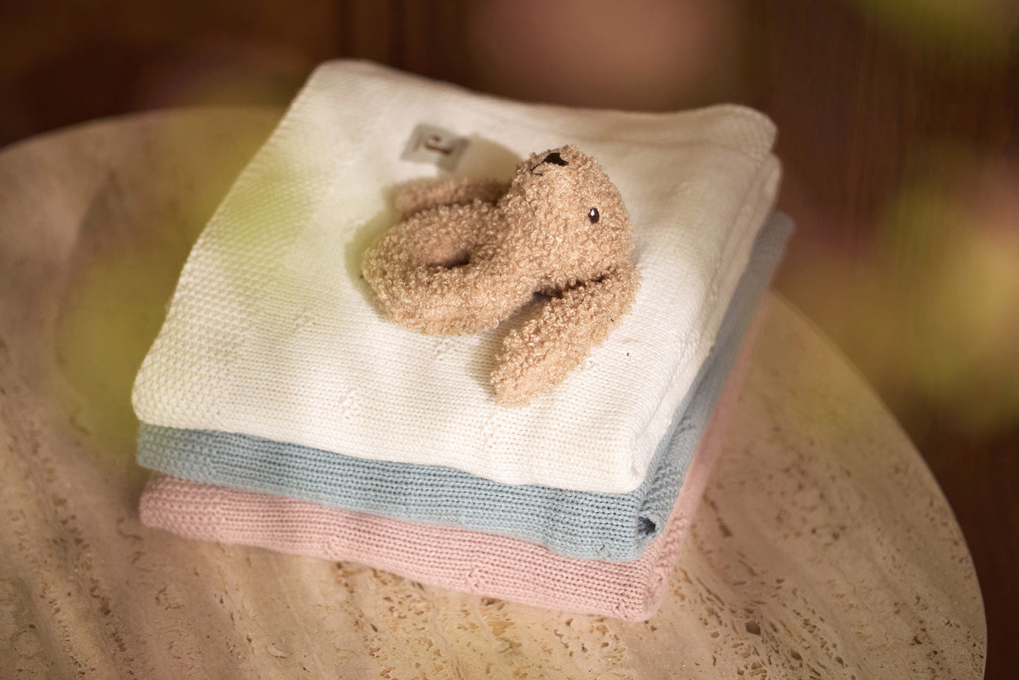 Jollein – Decke Cosy Knit | Strickdecke aus Baumwolle für Babys in wild rose