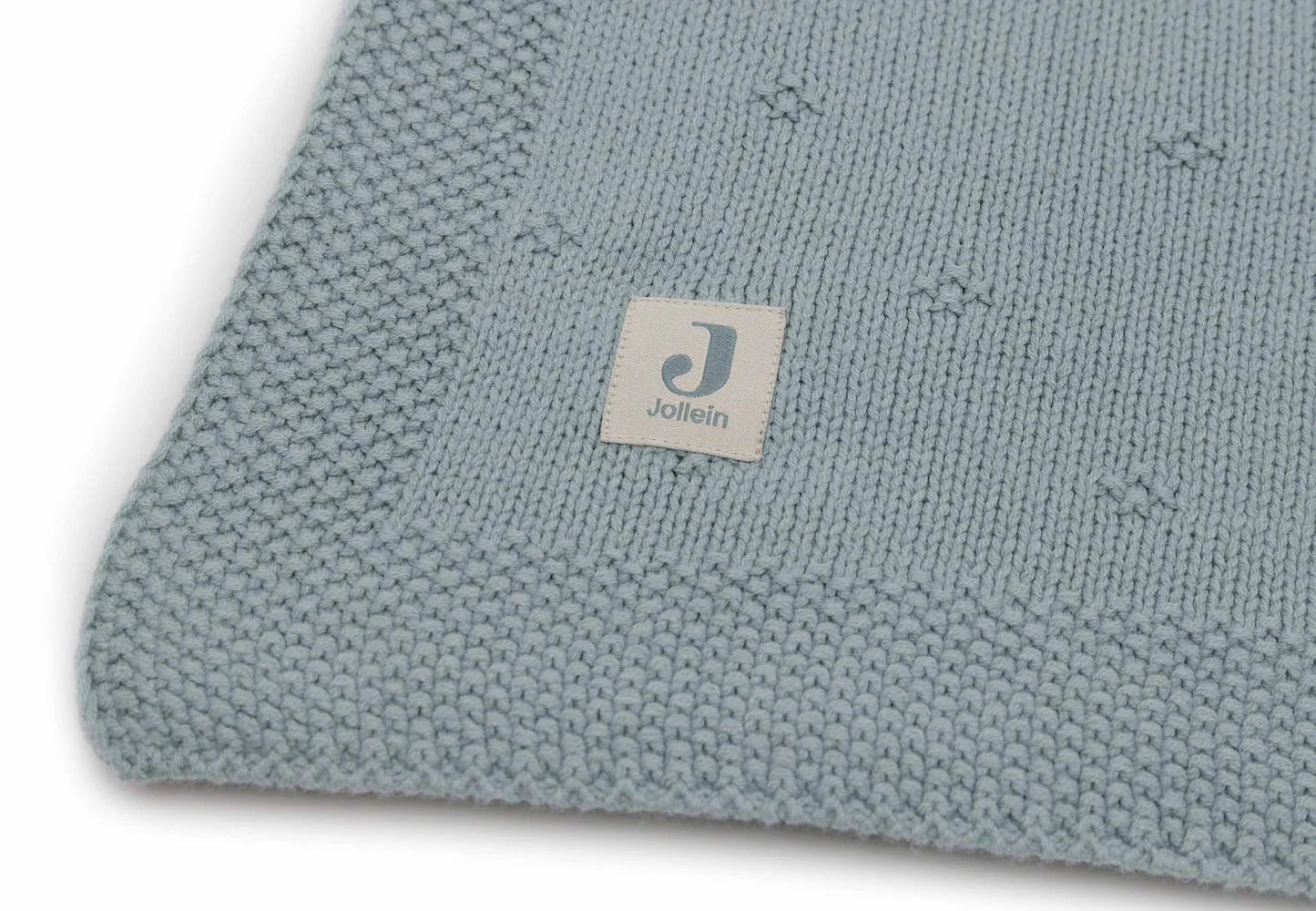 Jollein – Decke Cosy Knit | Strickdecke aus Baumwolle für Babys in Sea Green