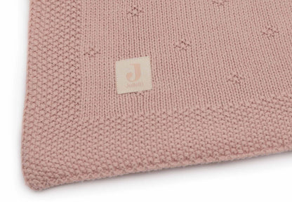 Jollein – Decke Cosy Knit | Strickdecke aus Baumwolle für Babys in wild rose