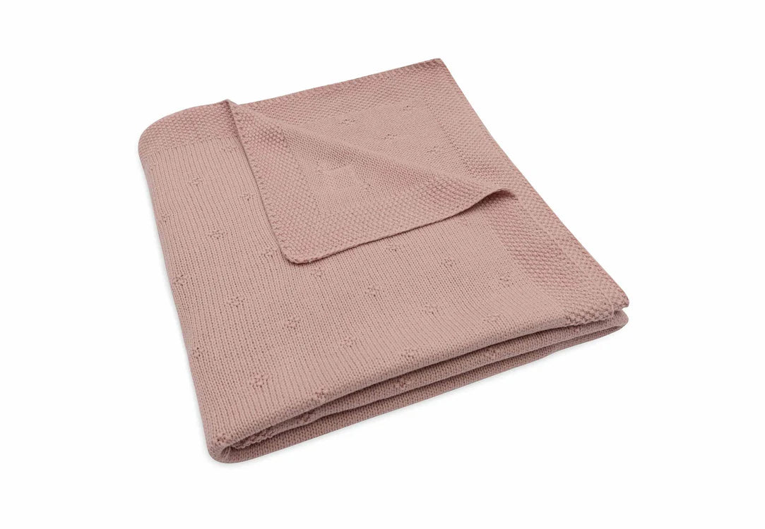 Jollein – Decke Cosy Knit | Strickdecke aus Baumwolle für Babys in wild rose