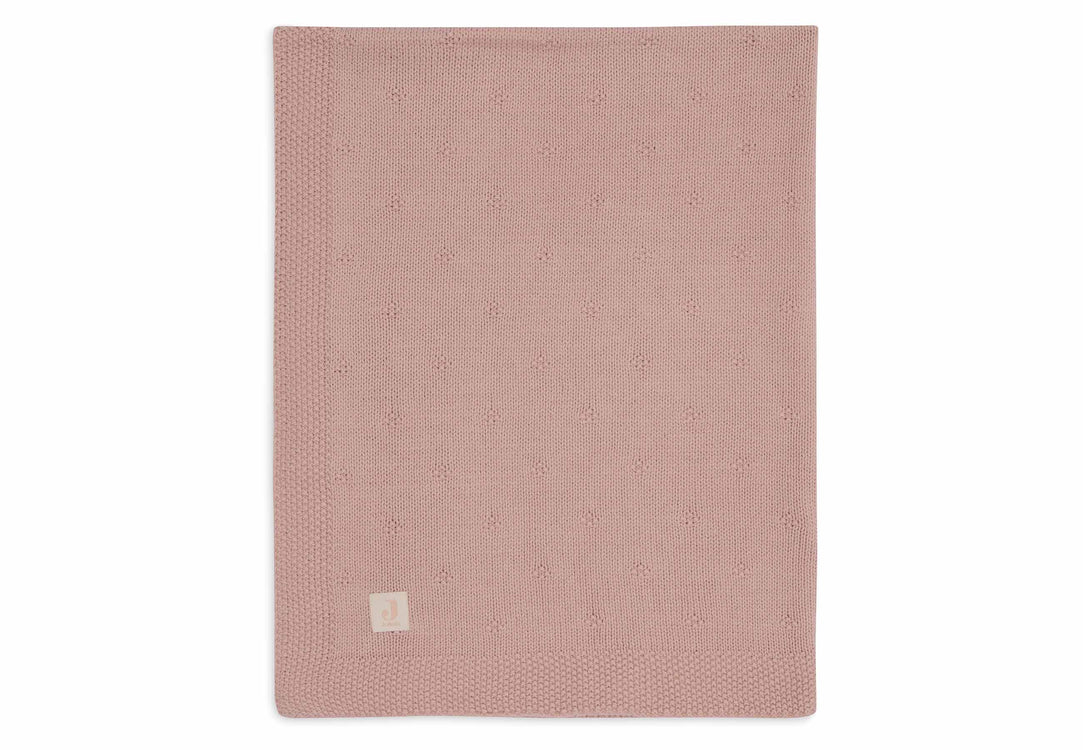 Jollein – Decke Cosy Knit | Strickdecke aus Baumwolle für Babys in wild rose