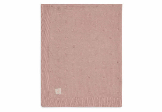 Jollein – Decke Cosy Knit | Strickdecke aus Baumwolle für Babys in wild rose