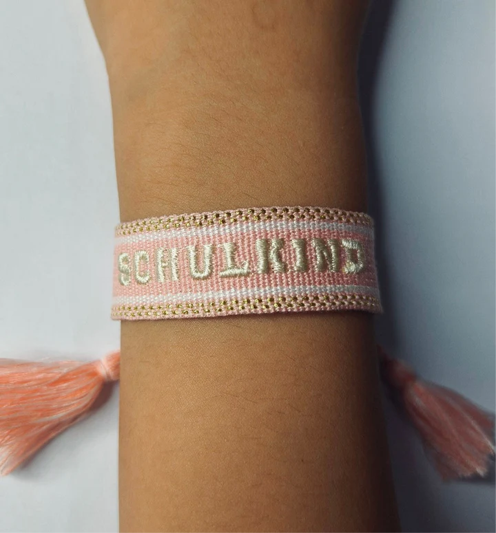 gewebtes Armband Schulkind marshmallow-rosé