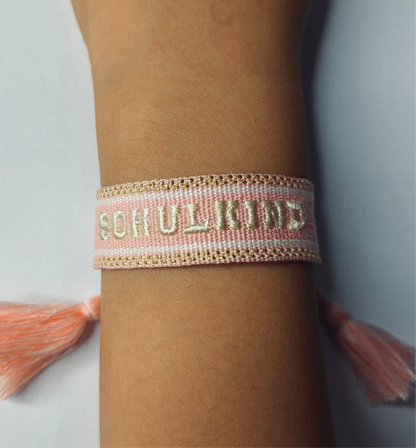 gewebtes Armband Schulkind marshmallow-rosé