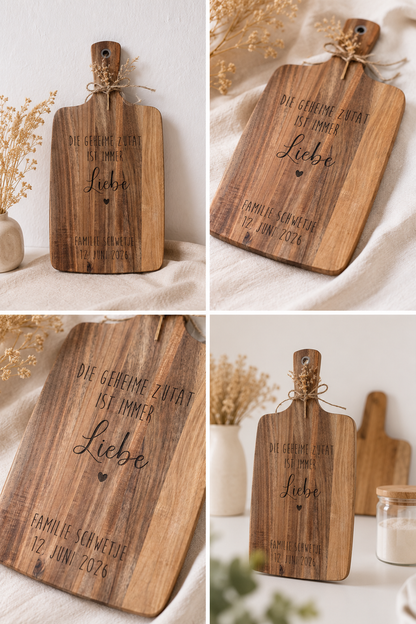 Personalisiertes Schneidebrett - Geschenk Hochzeit