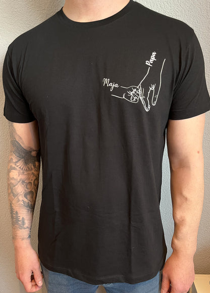 Papa Shirt „Hand in Hand“ – personalisierbares Geschenk für den weltbesten Papa