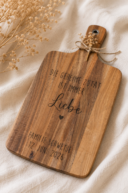 Personalisiertes Schneidebrett - Geschenk Hochzeit