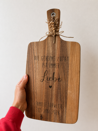 Personalisiertes Schneidebrett - Geschenk Hochzeit