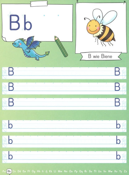 Erstes Schreiben mit Spurrillen- Buchstaben