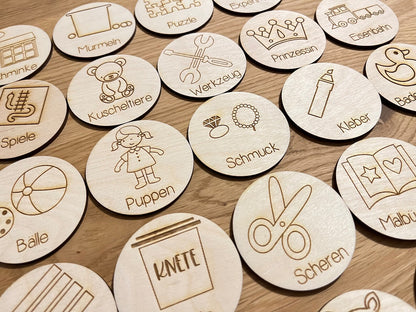 Trofast Holzschilder / Kinderzimmer Organisation / Schilder Ordnungssystem / Trofast Schilder / Spielzeug Symbole / Spielzeug organisieren