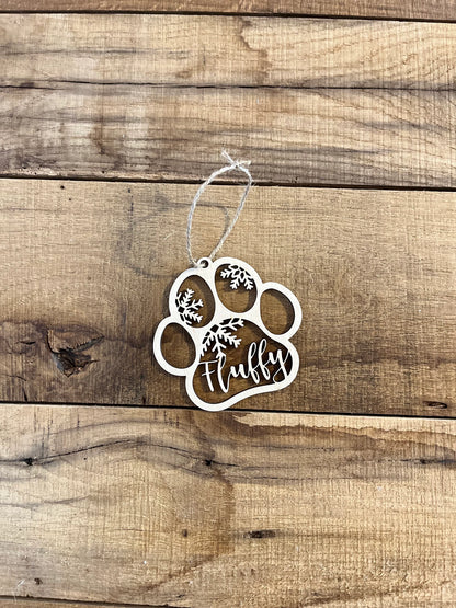 🎄 Personalisierte Weihnachtskugel Hund – Pfotenanhänger mit Name