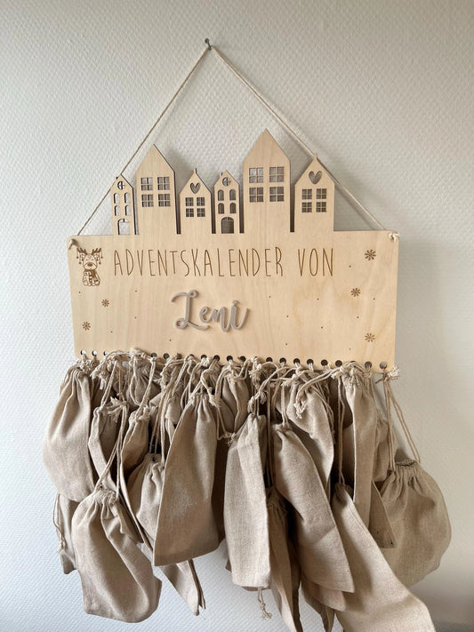 Personalisierter Adventskalender aus Holz / Adventskalender zum befüllen / Adventskalender für Kinder /