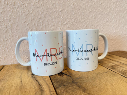 2-er Set Tassen zur Hochzeit