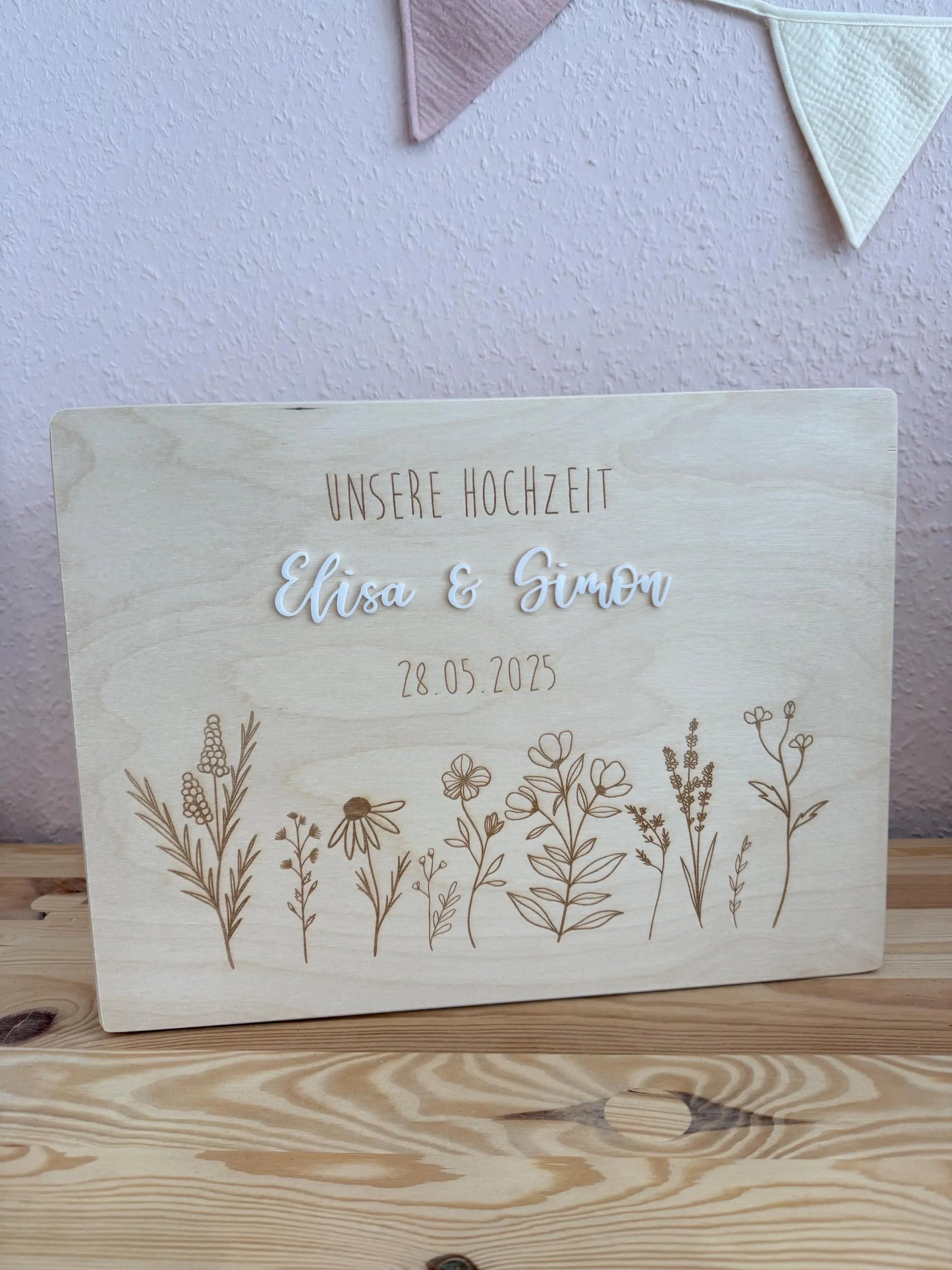 💍 Personalisierte Erinnerungskiste zur Hochzeit – Holzbox mit Gravur 🌿