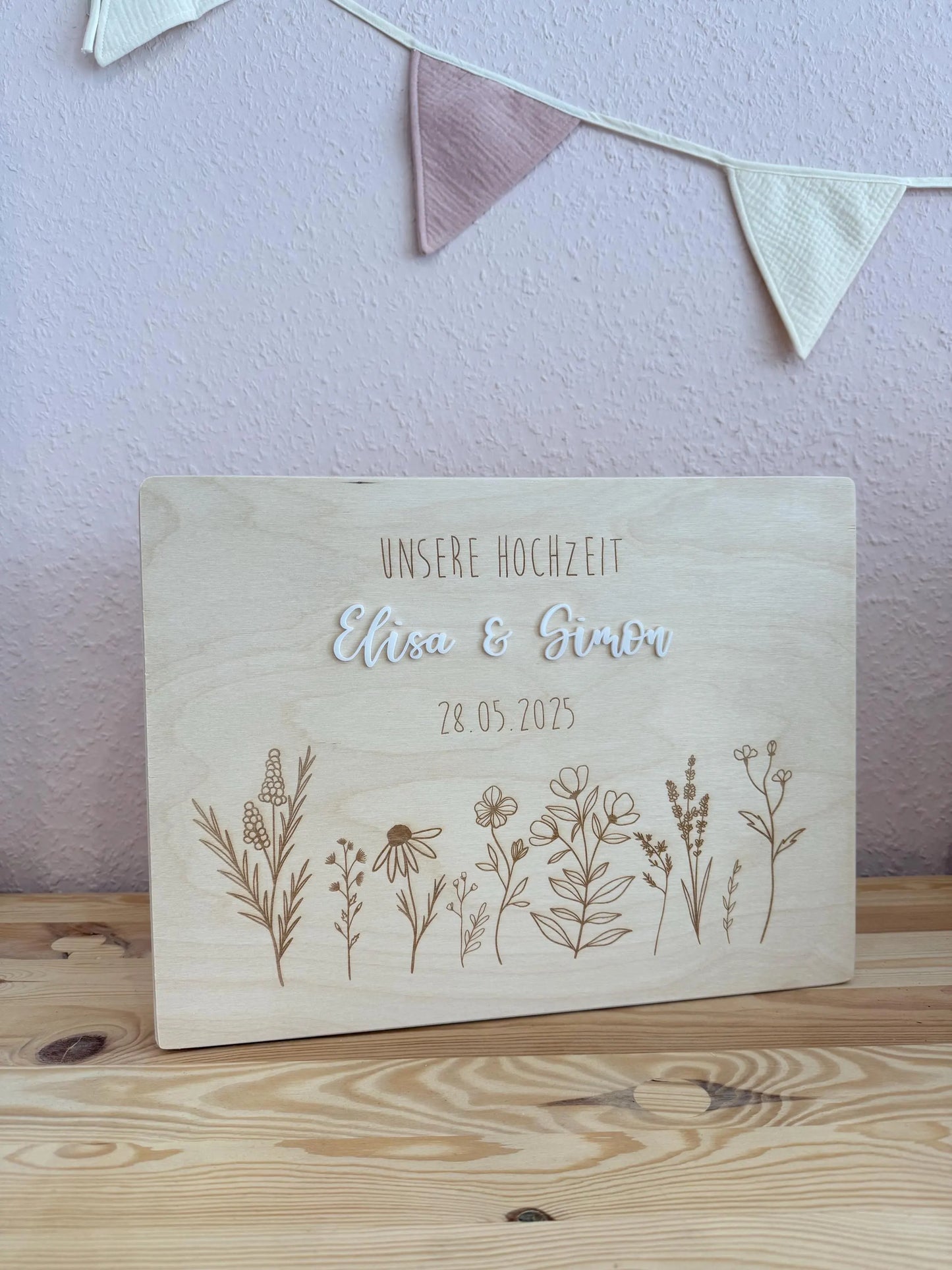 💍 Personalisierte Erinnerungskiste zur Hochzeit – Holzbox mit Gravur 🌿
