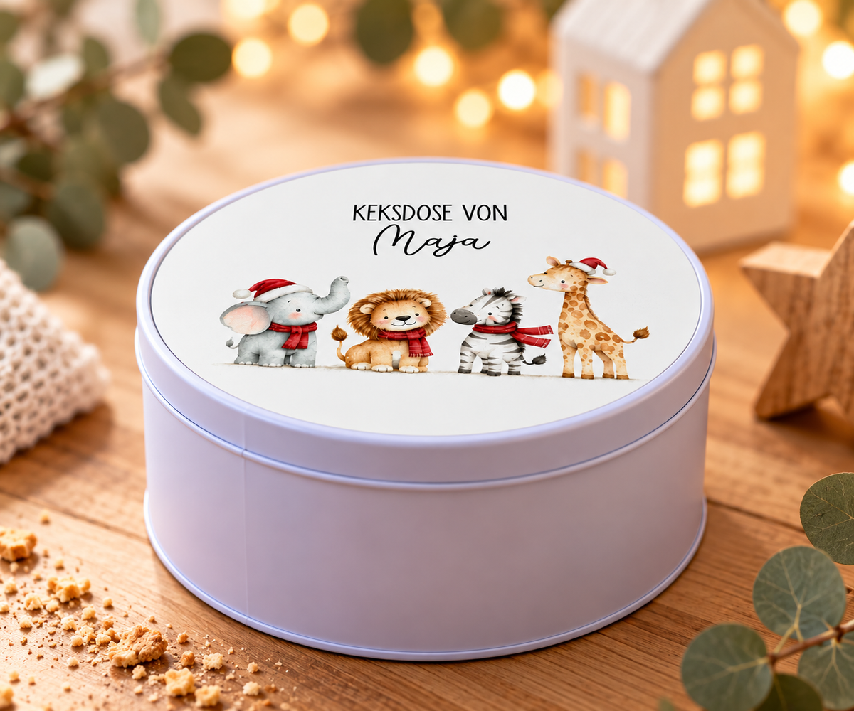 Personalisierte Keksdose für Weihnachten