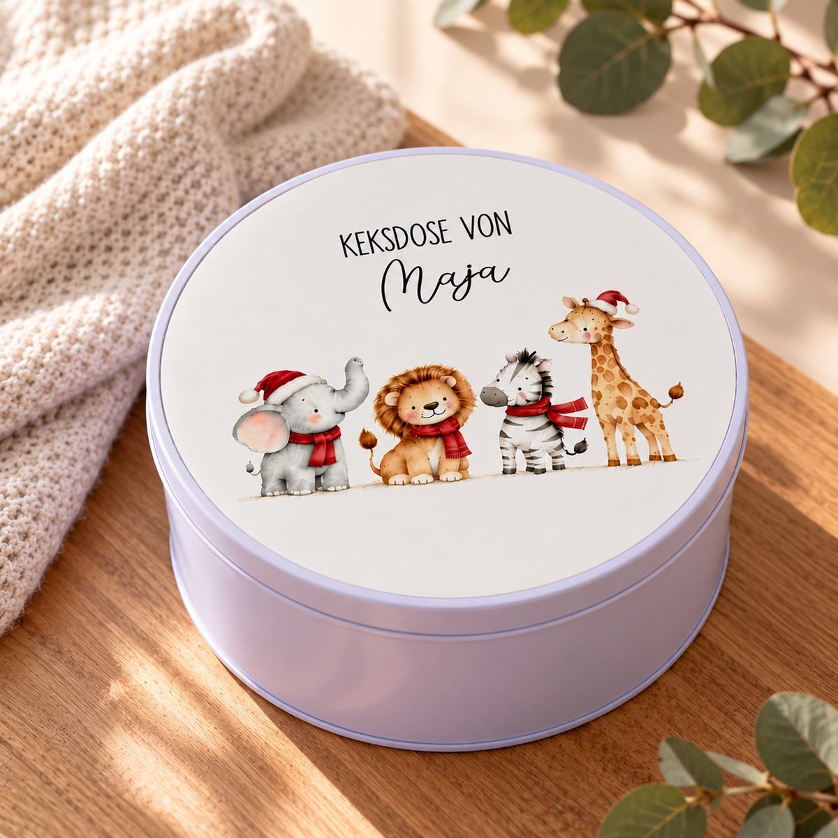 Personalisierte Keksdose für Weihnachten