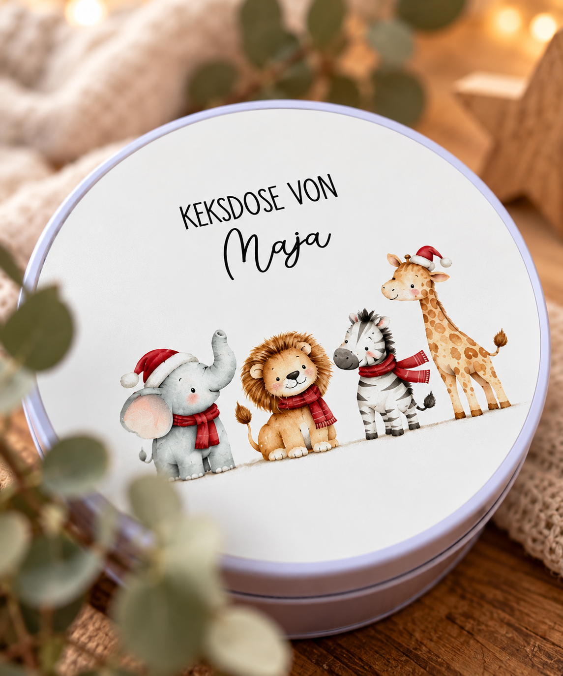 Personalisierte Keksdose für Weihnachten
